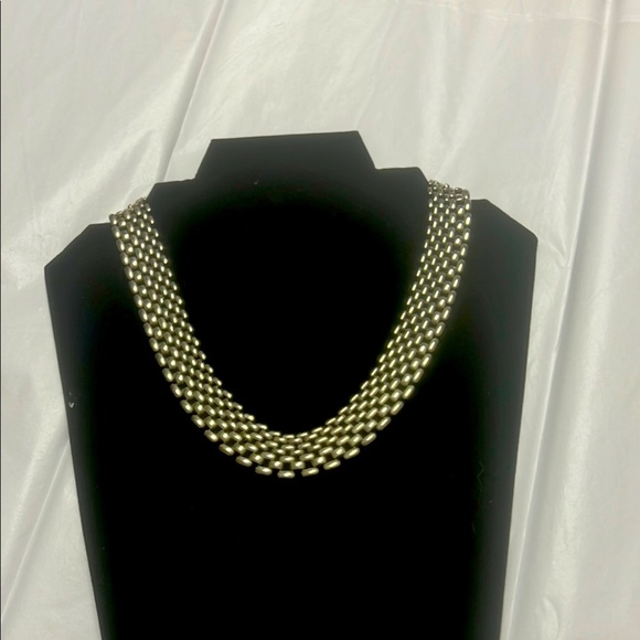 Jewelry - Vintage mid century silver seven row estate Panther Weave necklace